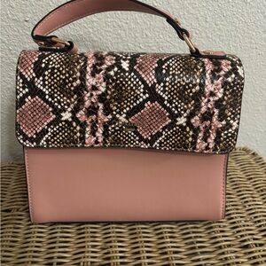 Dune London | Pink & Brown Snake Print Purse | Includes Wallet & Strap | NEW